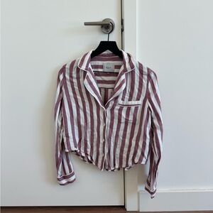 Rails Striped Button-Up Pajama Shirt